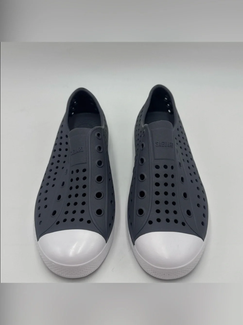 NWOT Kid’s Slip-On Perforated Water-Resistant Sneakers - Dark Gray/White